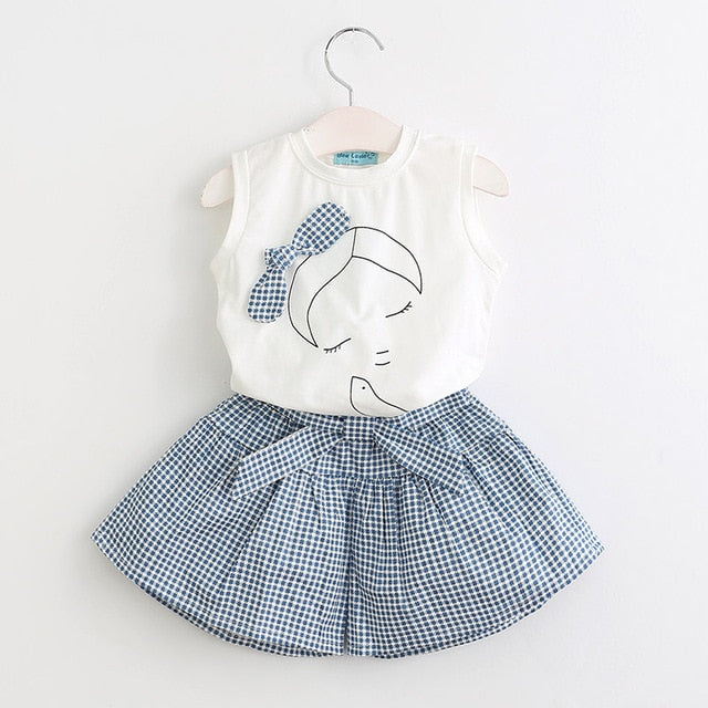 Bear Leader 2019 New Summer Casual Children Sets Flowers Blue T-shirt+  Pants Girls Clothing Sets Kids Summer Suit For 3-7 Years