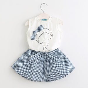 Bear Leader 2019 New Summer Casual Children Sets Flowers Blue T-shirt+  Pants Girls Clothing Sets Kids Summer Suit For 3-7 Years