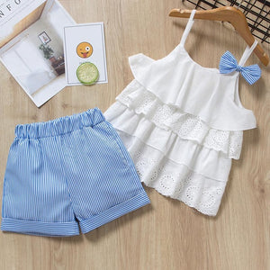 Bear Leader 2019 New Summer Casual Children Sets Flowers Blue T-shirt+  Pants Girls Clothing Sets Kids Summer Suit For 3-7 Years