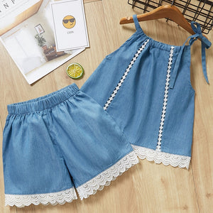 Bear Leader 2019 New Summer Casual Children Sets Flowers Blue T-shirt+  Pants Girls Clothing Sets Kids Summer Suit For 3-7 Years