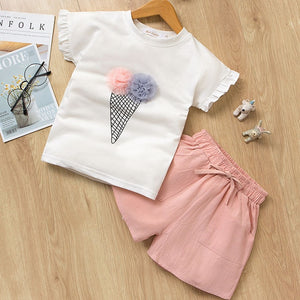 Bear Leader 2019 New Summer Casual Children Sets Flowers Blue T-shirt+  Pants Girls Clothing Sets Kids Summer Suit For 3-7 Years