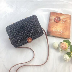 Woven Rattan Bag Round Straw Shoulder Bag Small Beach HandBags Women Summer Hollow Handmade Messenger Crossbody Bags