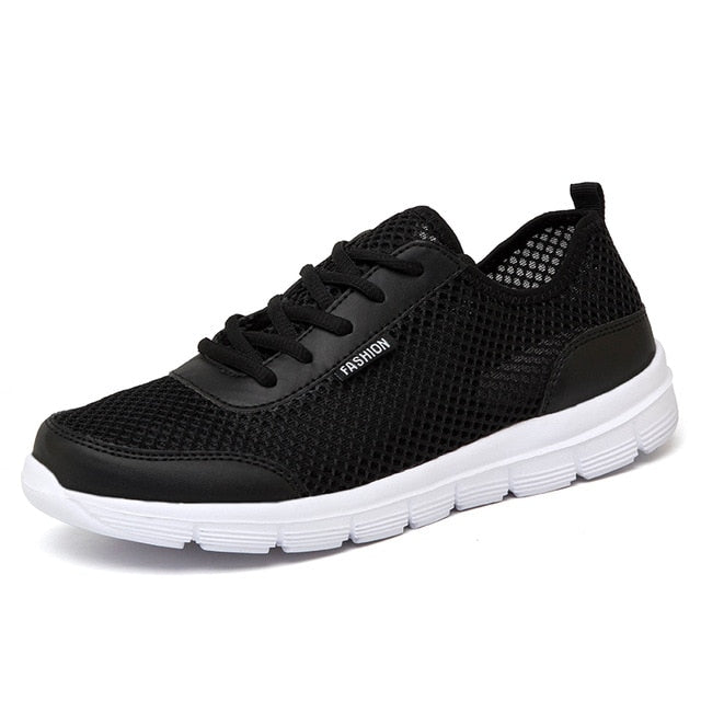 2018 Men Shoes Summer Sneakers Breathable Casual Shoes Couple Lover Fashion  Lace up Mens Mesh Flats Shoe Big Plus Size