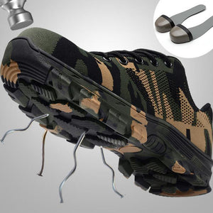 Work Boots Construction Men's Outdoor Steel Toe Cap Shoes Men Camouflage Puncture Proof High Quality Safety Shoes Plus Size