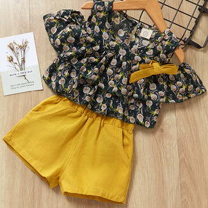 Melario Kids Girls Clothing Sets New Summer Baby Girls Clothes Short Sleeve T-Shirt + Shorts Suit 2Pcs Children Clothes Suits