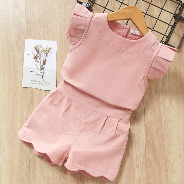 Melario Kids Girls Clothing Sets New Summer Baby Girls Clothes Short Sleeve T-Shirt + Shorts Suit 2Pcs Children Clothes Suits