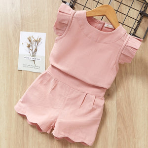 Melario Kids Girls Clothing Sets New Summer Baby Girls Clothes Short Sleeve T-Shirt + Shorts Suit 2Pcs Children Clothes Suits