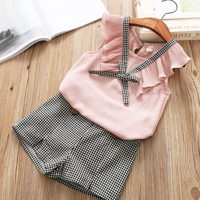 Melario Kids Girls Clothing Sets New Summer Baby Girls Clothes Short Sleeve T-Shirt + Shorts Suit 2Pcs Children Clothes Suits