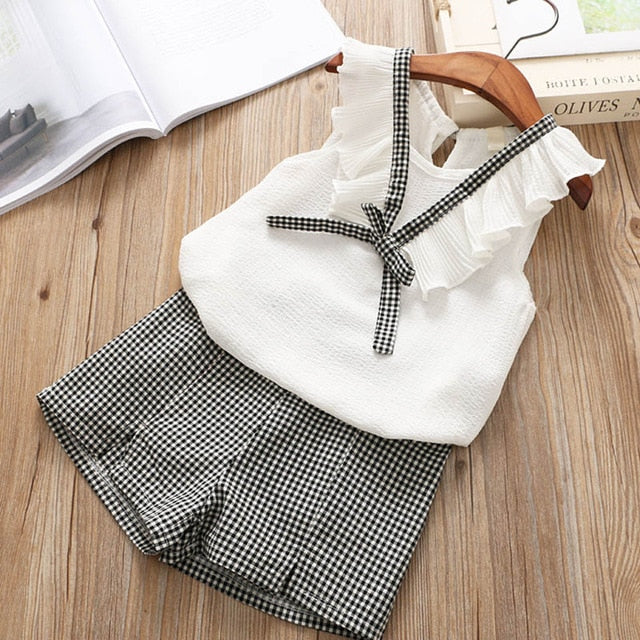 Melario Kids Girls Clothing Sets New Summer Baby Girls Clothes Short Sleeve T-Shirt + Shorts Suit 2Pcs Children Clothes Suits