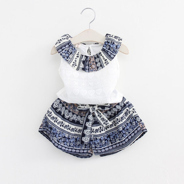 Melario Kids Girls Clothing Sets New Summer Baby Girls Clothes Short Sleeve T-Shirt + Shorts Suit 2Pcs Children Clothes Suits