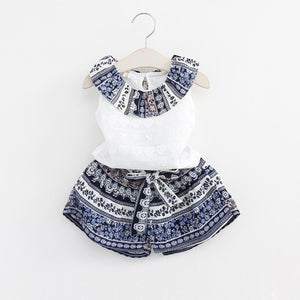 Melario Kids Girls Clothing Sets New Summer Baby Girls Clothes Short Sleeve T-Shirt + Shorts Suit 2Pcs Children Clothes Suits