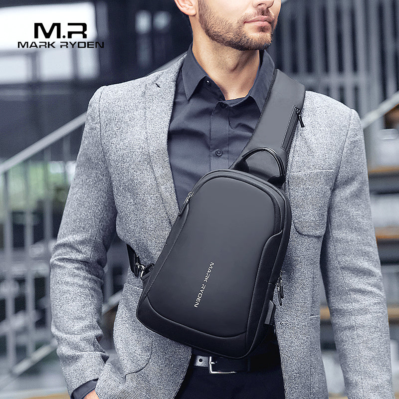 Mark Ryden Multifunction Crossbody Men Bags Waterproof USB Charging Chest Pack Short Trip Messengers Chest Bag Shoulder Bag Male