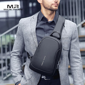 Mark Ryden Multifunction Crossbody Men Bags Waterproof USB Charging Chest Pack Short Trip Messengers Chest Bag Shoulder Bag Male