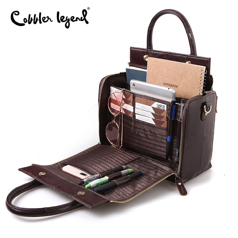 Cobbler Legend Multifunction Large Soft Handbag Genuine Leather Bag Shoulder Crossbody Bag for Women 2019 Ladies Luxury Tote