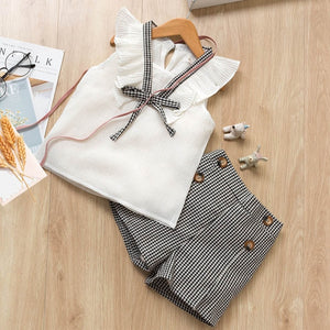 Kids Girls Clothing Sets Summer New Style Brand  Baby Girls Clothes short Sleeve T-Shirt+Pant Dress 2Pcs Children Clothes Suits