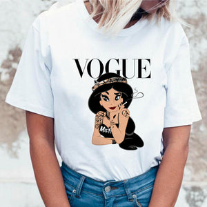 Women 2019 Summer Graphic Tee Shirt Femme Funny Princess Vogue Harajuku T Shirt Korean Tops Kawaii Streetwear Camiseta Mujer