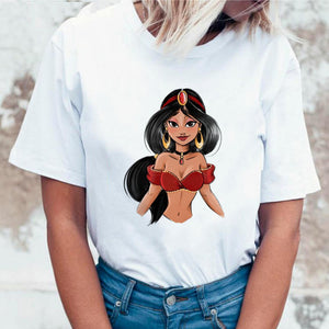 Women 2019 Summer Graphic Tee Shirt Femme Funny Princess Vogue Harajuku T Shirt Korean Tops Kawaii Streetwear Camiseta Mujer