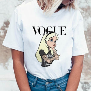 Women 2019 Summer Graphic Tee Shirt Femme Funny Princess Vogue Harajuku T Shirt Korean Tops Kawaii Streetwear Camiseta Mujer