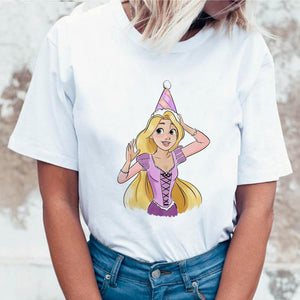 Women 2019 Summer Graphic Tee Shirt Femme Funny Princess Vogue Harajuku T Shirt Korean Tops Kawaii Streetwear Camiseta Mujer