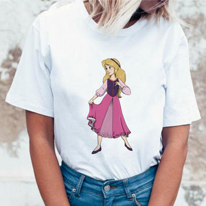 Women 2019 Summer Graphic Tee Shirt Femme Funny Princess Vogue Harajuku T Shirt Korean Tops Kawaii Streetwear Camiseta Mujer