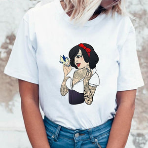 Women 2019 Summer Graphic Tee Shirt Femme Funny Princess Vogue Harajuku T Shirt Korean Tops Kawaii Streetwear Camiseta Mujer