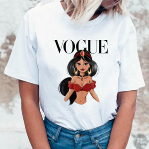 Women 2019 Summer Graphic Tee Shirt Femme Funny Princess Vogue Harajuku T Shirt Korean Tops Kawaii Streetwear Camiseta Mujer