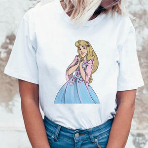 Women 2019 Summer Graphic Tee Shirt Femme Funny Princess Vogue Harajuku T Shirt Korean Tops Kawaii Streetwear Camiseta Mujer