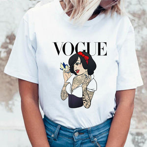 Women 2019 Summer Graphic Tee Shirt Femme Funny Princess Vogue Harajuku T Shirt Korean Tops Kawaii Streetwear Camiseta Mujer
