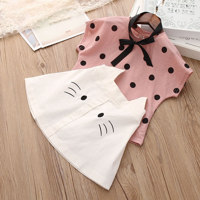 Humor Bear Girls clothes Girls Sets Summer Set 2019 Kids Clothes Girls Clothing Sets Two-Piece Kids Suit children clothing