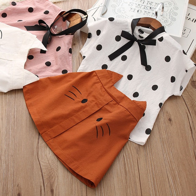 Humor Bear Girls clothes Girls Sets Summer Set 2019 Kids Clothes Girls Clothing Sets Two-Piece Kids Suit children clothing