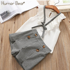 Humor Bear Girls clothes Girls Sets Summer Set 2019 Kids Clothes Girls Clothing Sets Two-Piece Kids Suit children clothing