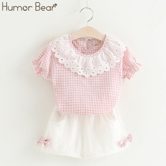 Humor Bear Girls clothes Girls Sets Summer Set 2019 Kids Clothes Girls Clothing Sets Two-Piece Kids Suit children clothing