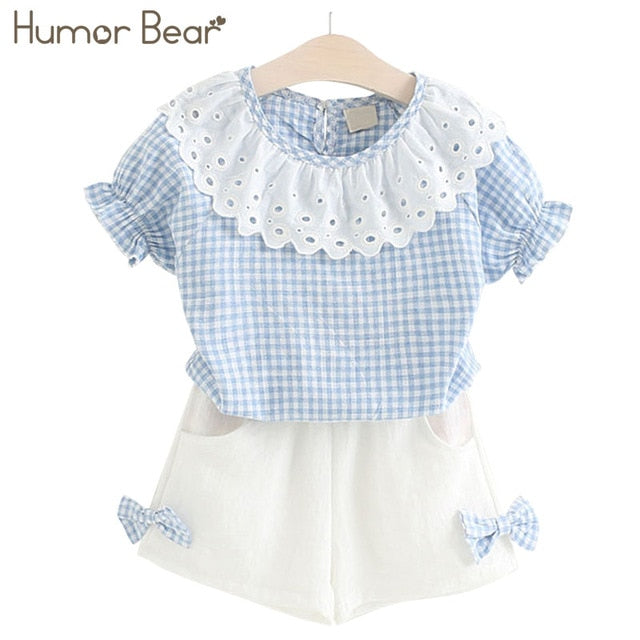 Humor Bear Girls clothes Girls Sets Summer Set 2019 Kids Clothes Girls Clothing Sets Two-Piece Kids Suit children clothing