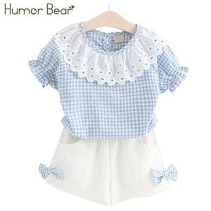 Humor Bear Girls clothes Girls Sets Summer Set 2019 Kids Clothes Girls Clothing Sets Two-Piece Kids Suit children clothing