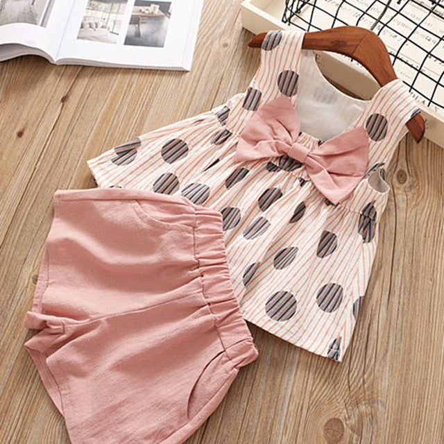 Humor Bear Girls clothes Girls Sets Summer Set 2019 Kids Clothes Girls Clothing Sets Two-Piece Kids Suit children clothing