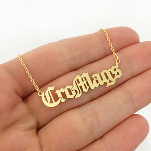 Personalized Old English Font Name Necklaces & Pendant Gold Chain Maxi Colar For Women Bijoux Femme Best Friend Custom Jewelry