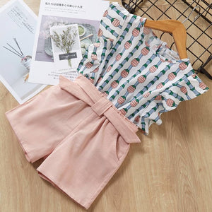 Melario Kids Girls Clothing Sets New Summer Baby Girls Clothes Short Sleeve T-Shirt + Shorts Suit 2Pcs Children Clothes Suits